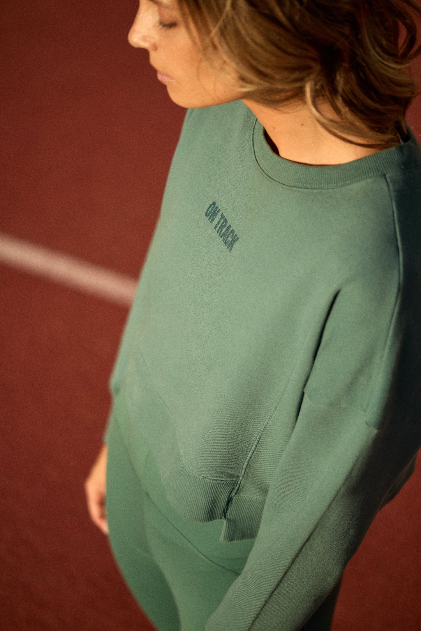 ON TRACK SWEATER | TEAL