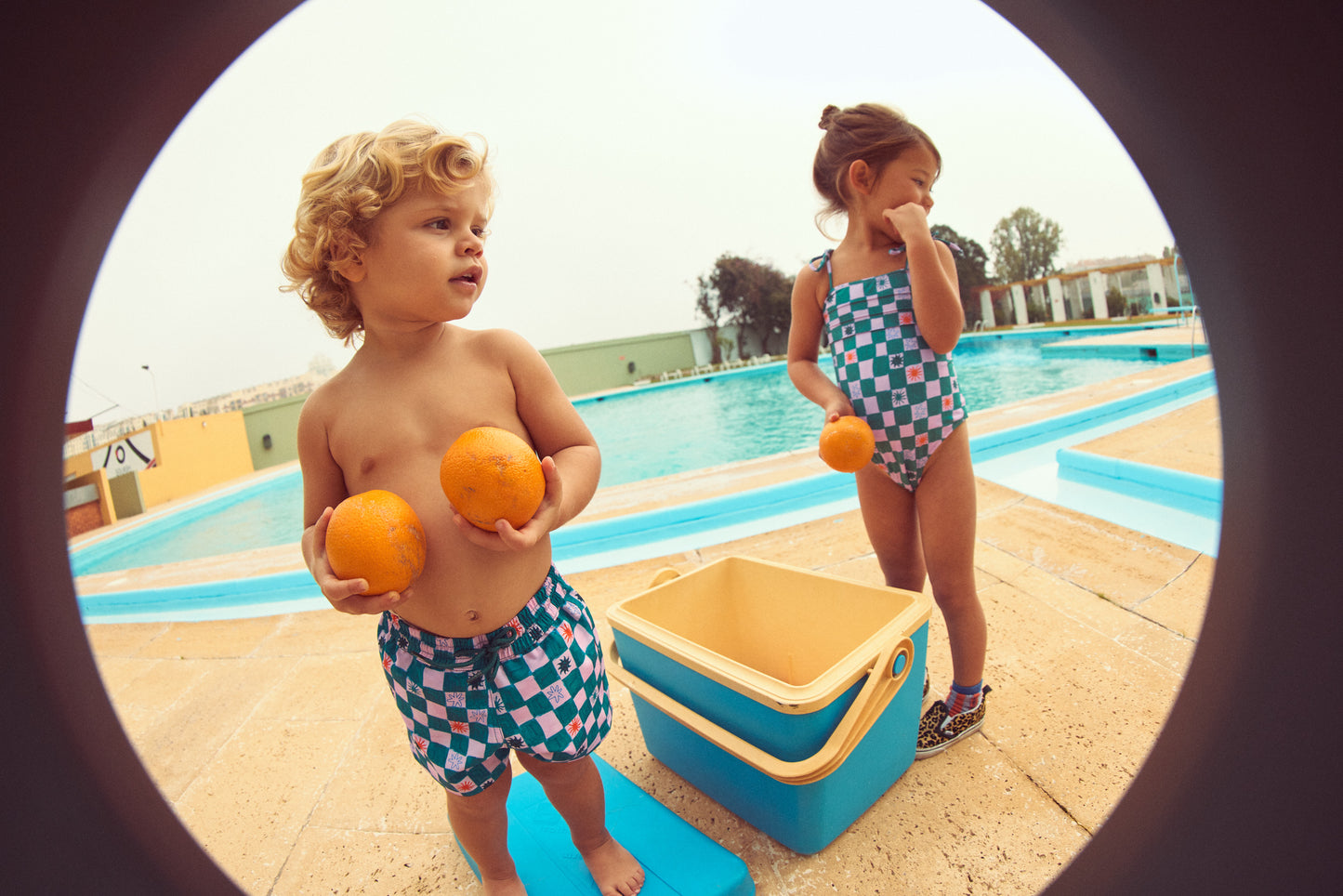 CASCÃO SWIM SHORTS | AQUA CHECKMATE