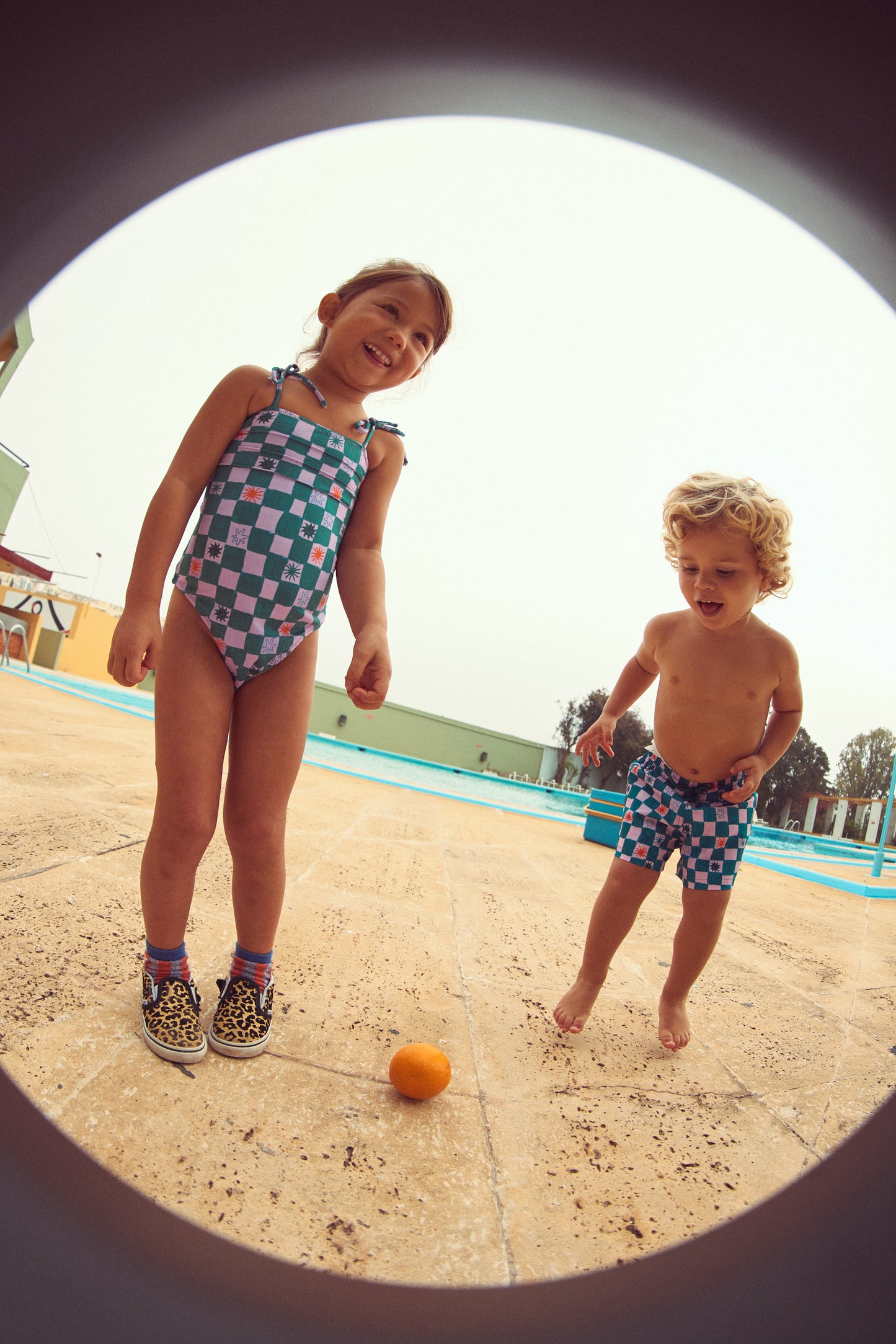CASCÃO SWIM SHORTS | AQUA CHECKMATE