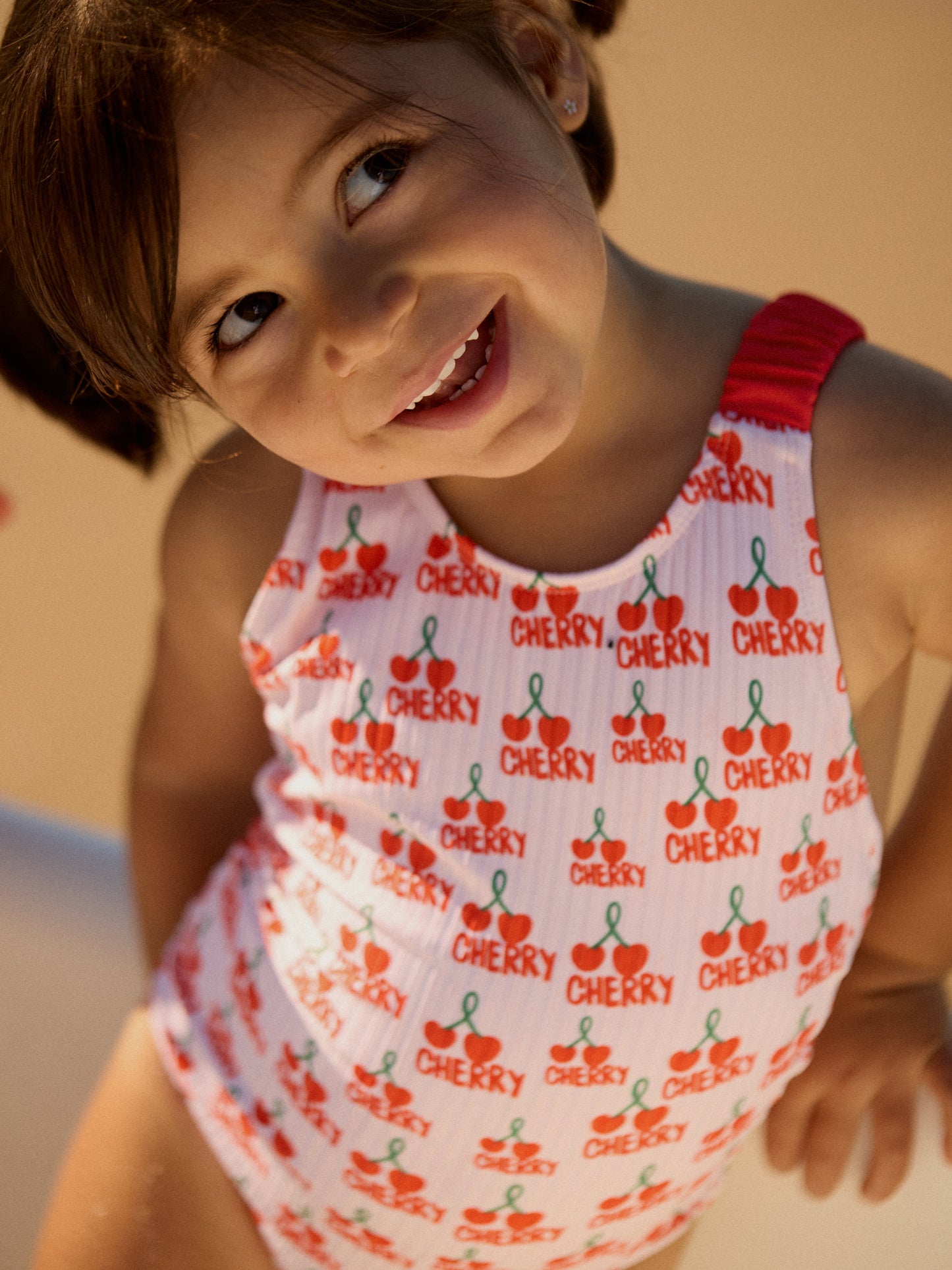 MOGLI KIDS SWIMSUIT | CHERRY WHITE