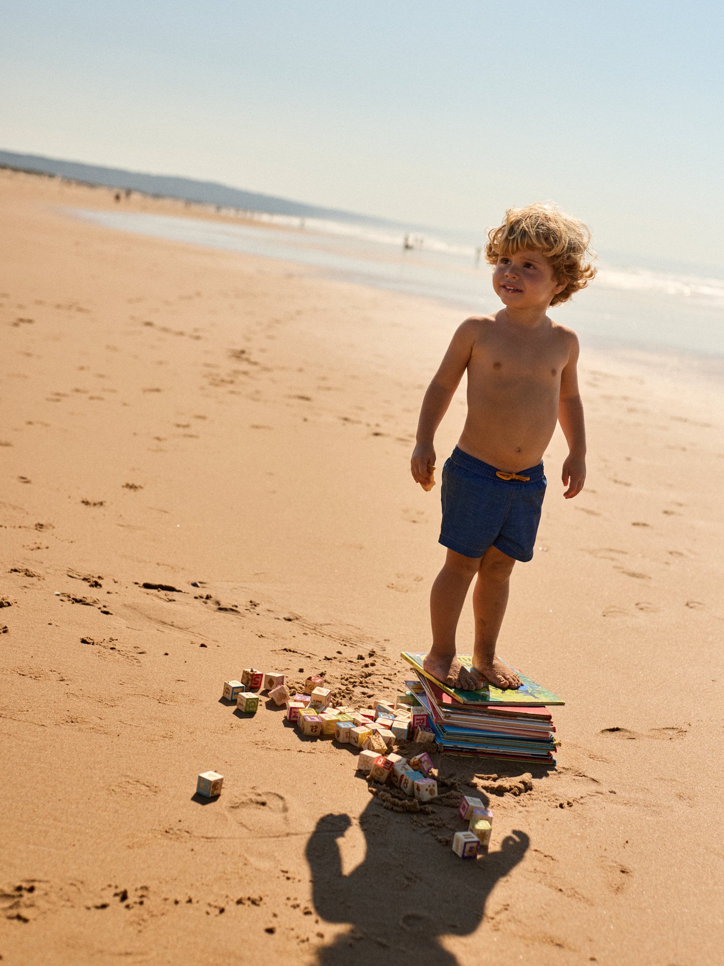 PRINCIPEZINHO KIDS SWIM SHORTS | BLUE DENIM