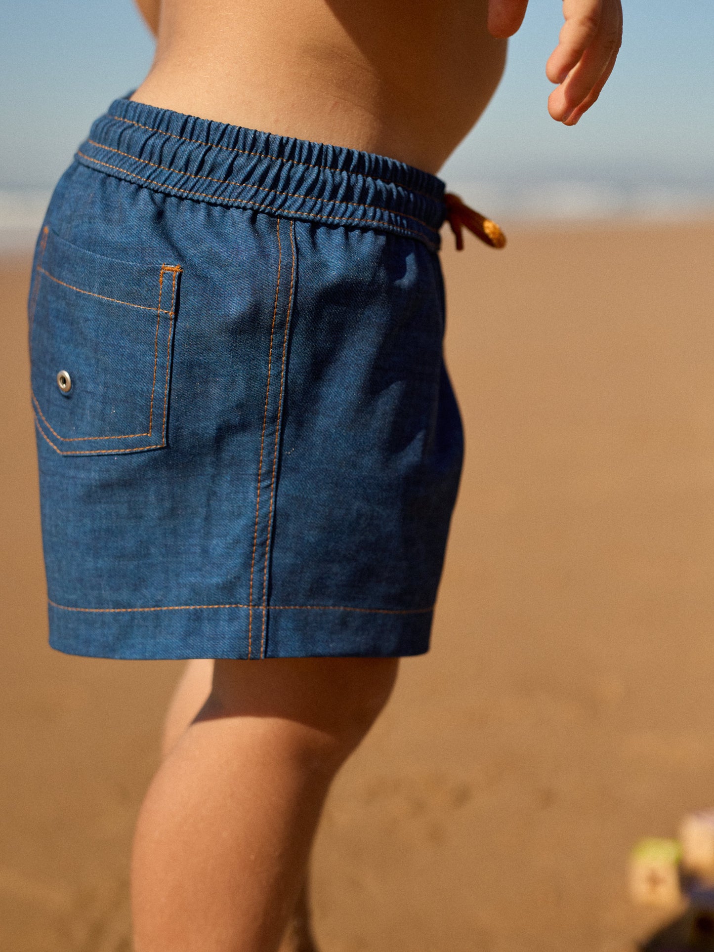 PRINCIPEZINHO KIDS SWIM SHORTS | BLUE DENIM