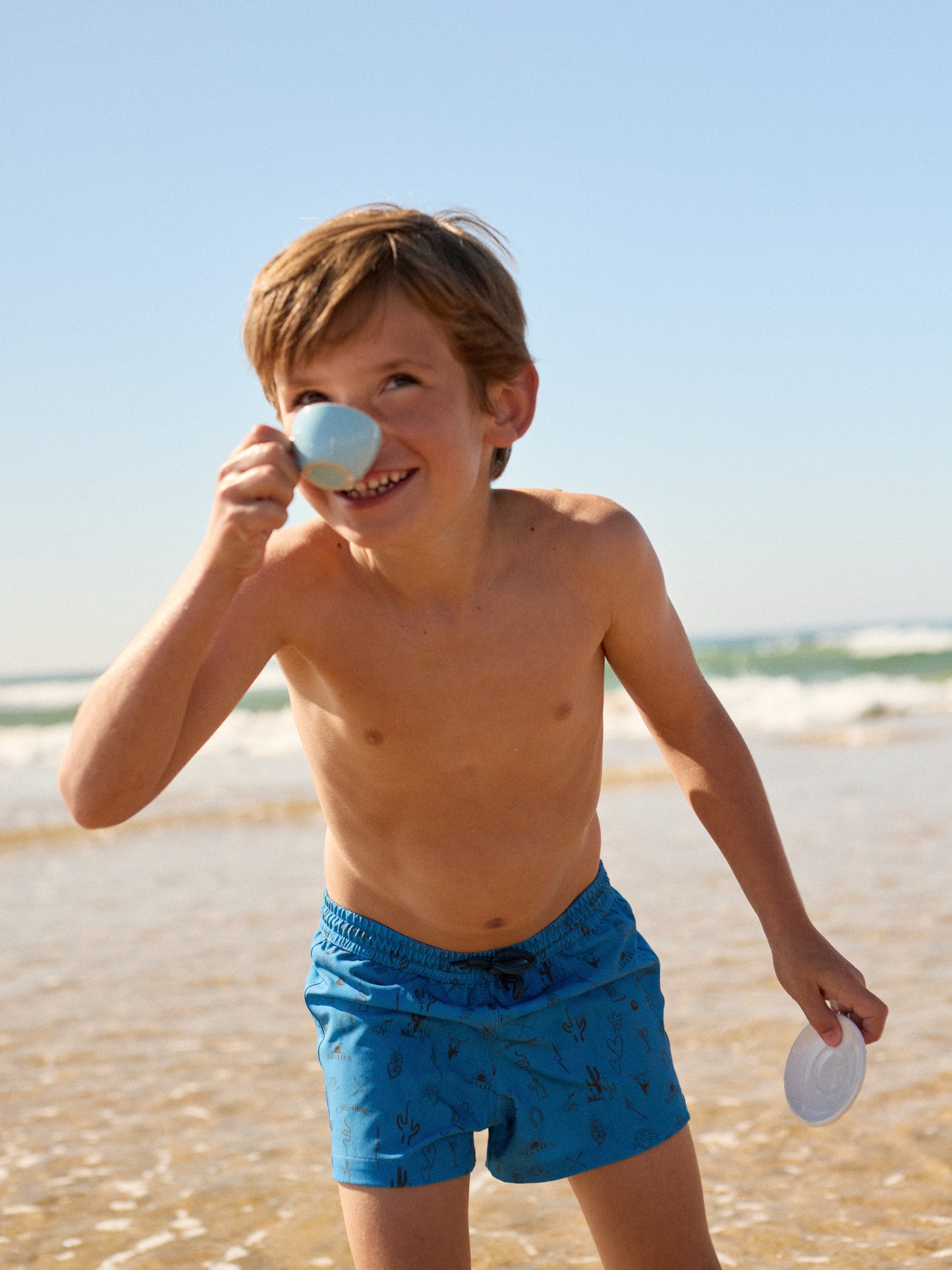 PRINCIPEZINHO KIDS SWIM SHORTS | BLUE TATTOOS