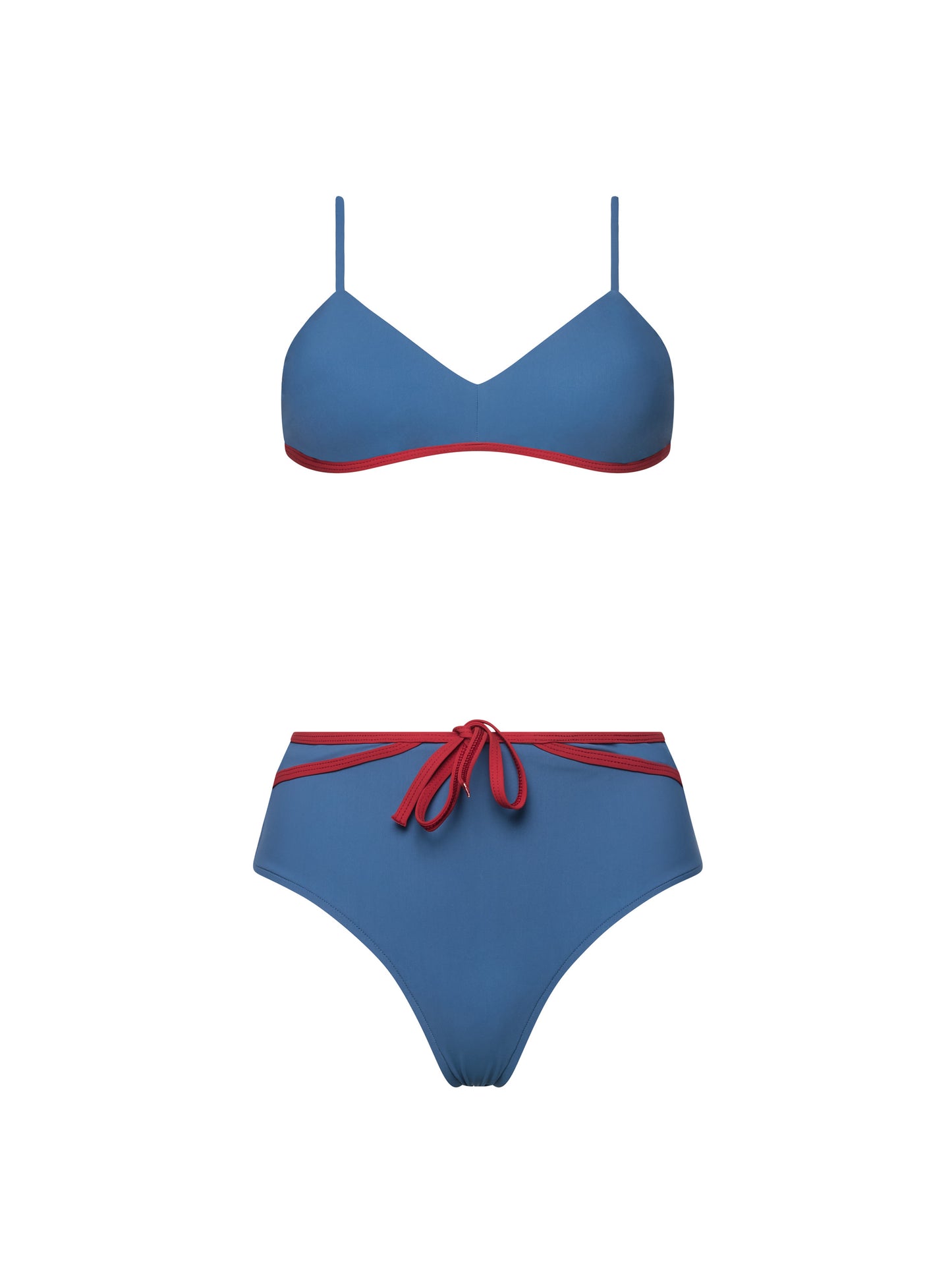 DARLIN' HIGH-WAISTED BIKINI | BLUE & RED
