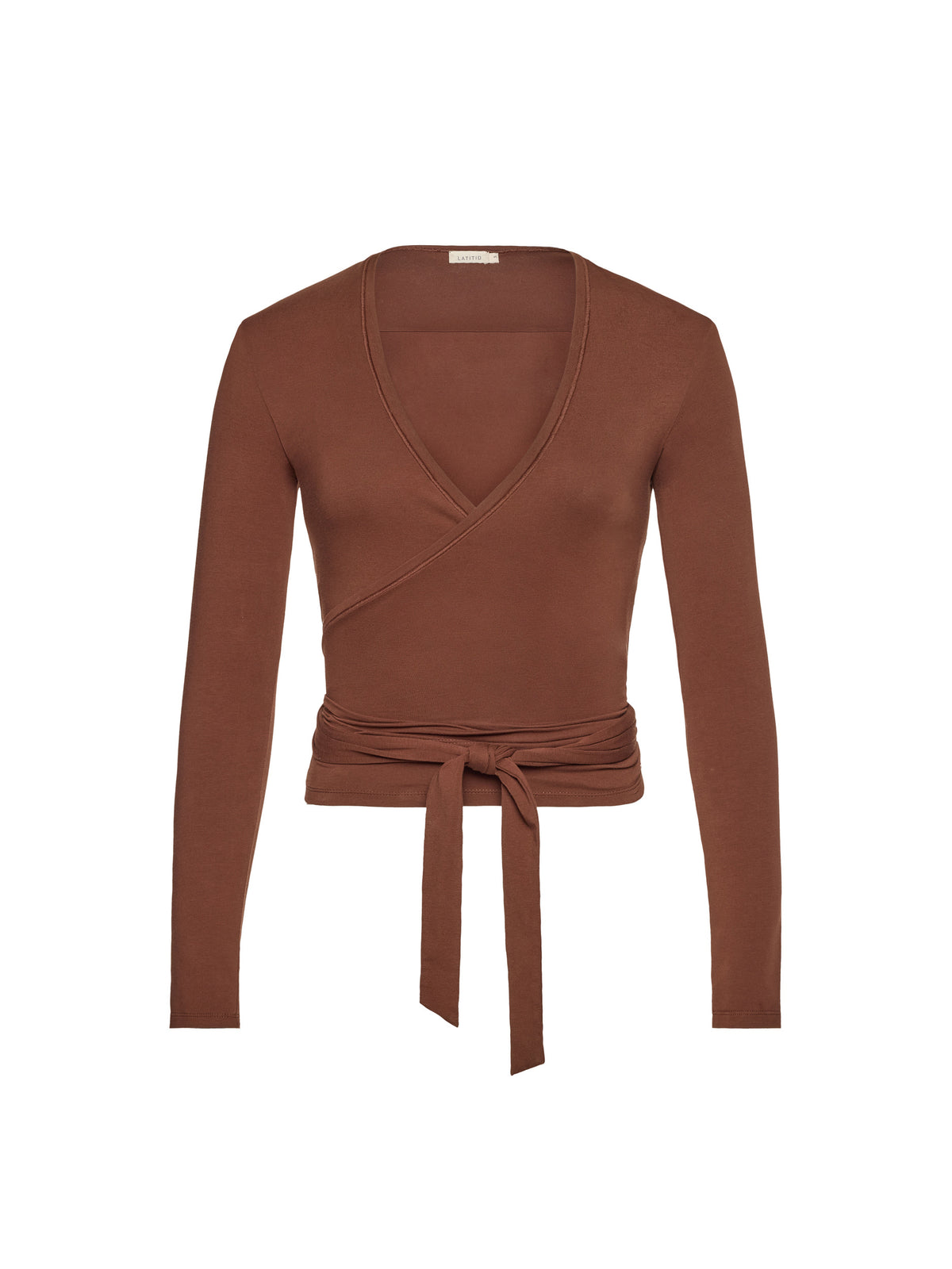 BALANCE WRAP LONG SLEEVE | BROWN TIRAMISU