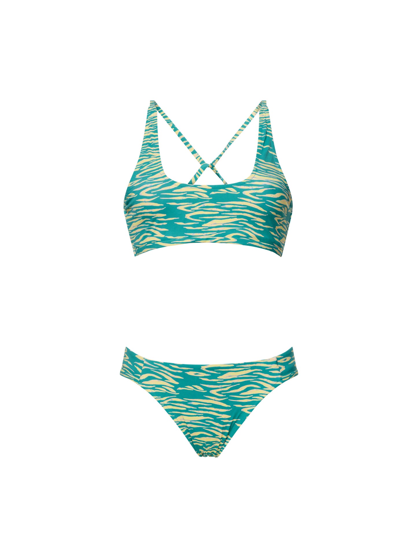 ESPRESSO SQUARE NECK TEEN BIKINI | LEMONADE ZEBRA