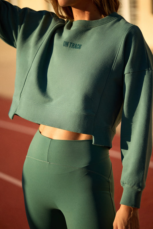 ON TRACK SWEATER | TEAL