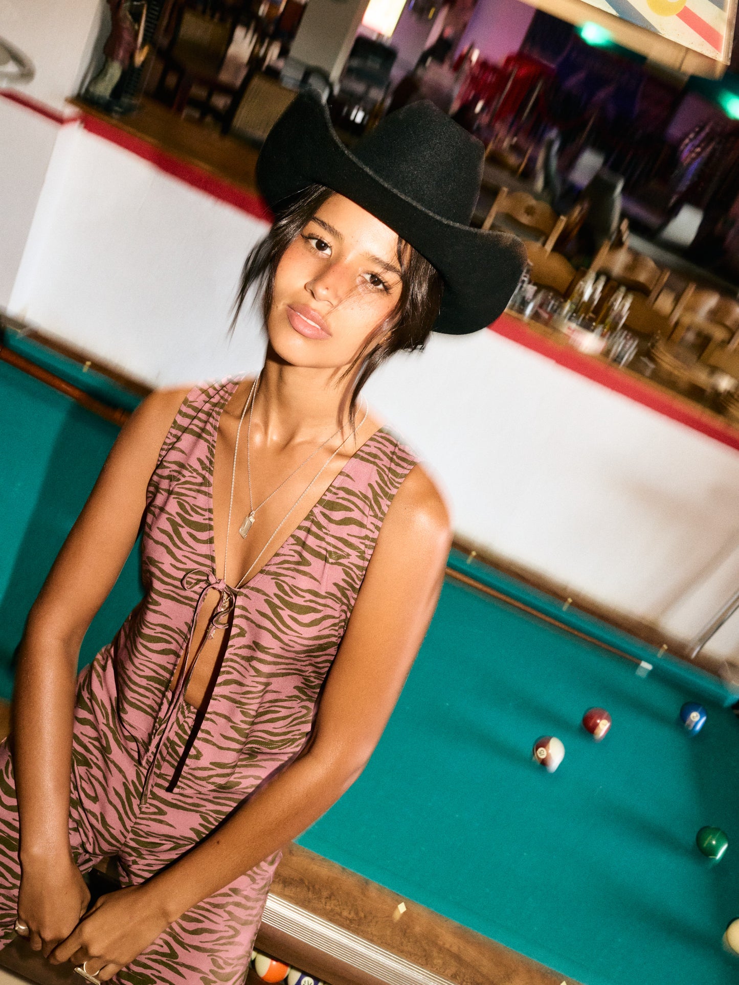 BUCKAROO JUMPSUIT | DARK ROSE ZEBRA