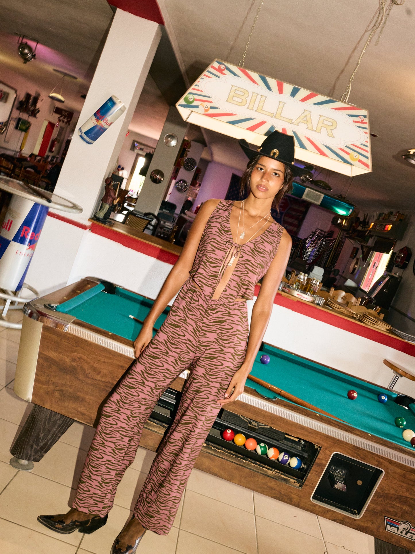 BUCKAROO JUMPSUIT | DARK ROSE ZEBRA