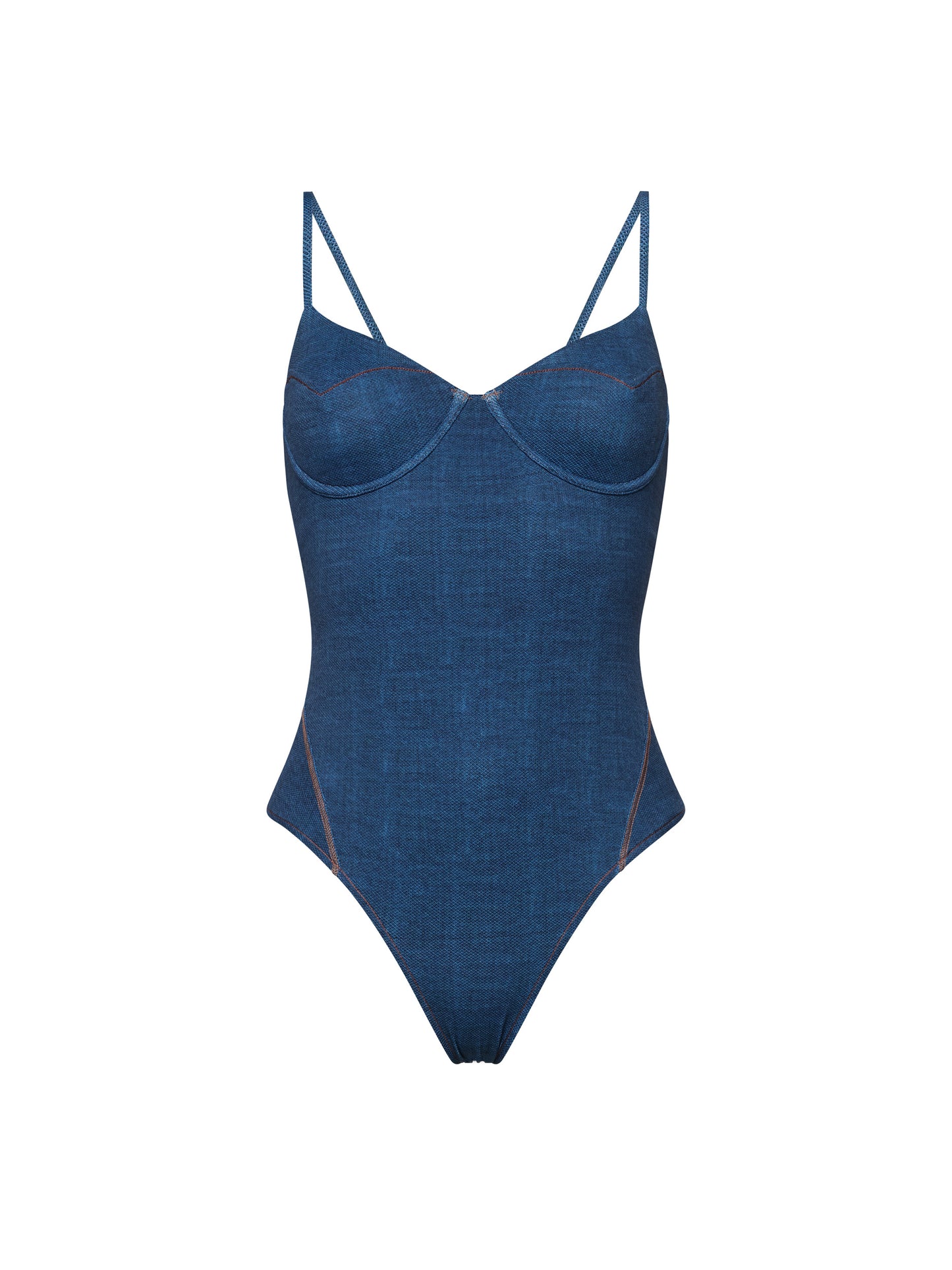 OUTLAW UNDERWIRE SWIMSUIT | BLUE DENIM