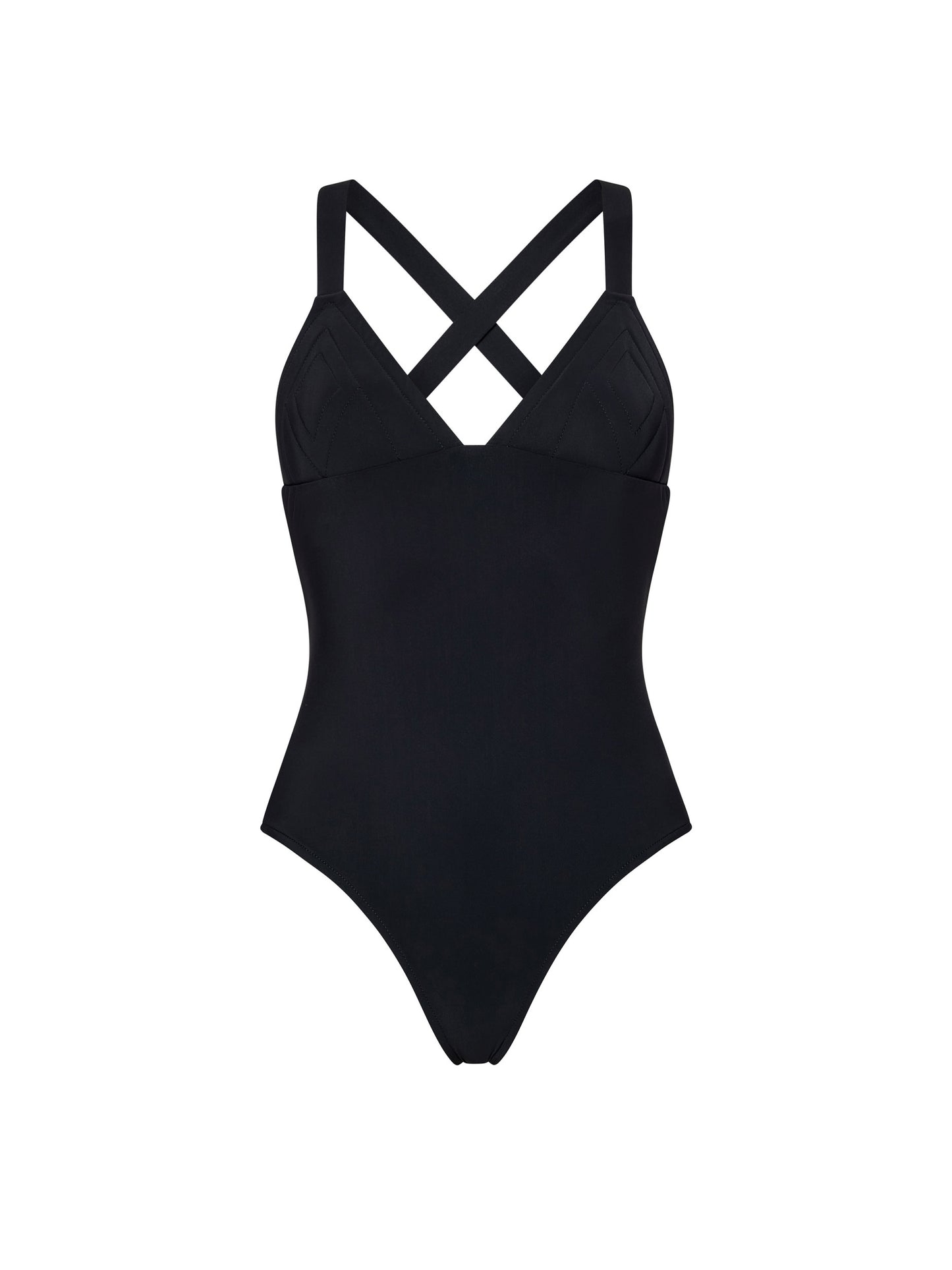 SOPHOMORE V-NECK PADDED SWIMSUIT | TRUE BLACK