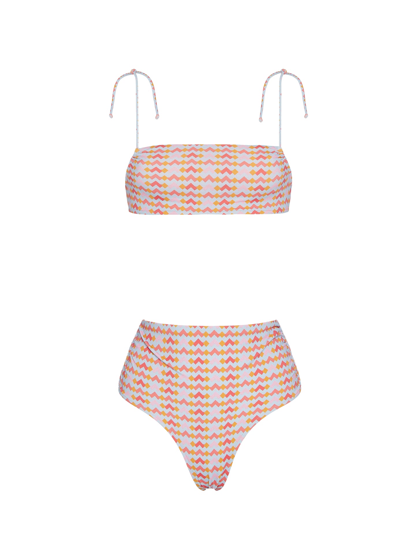 CLEMENTINE HIGH-WAISTED BIKINI | CORAL PRISM