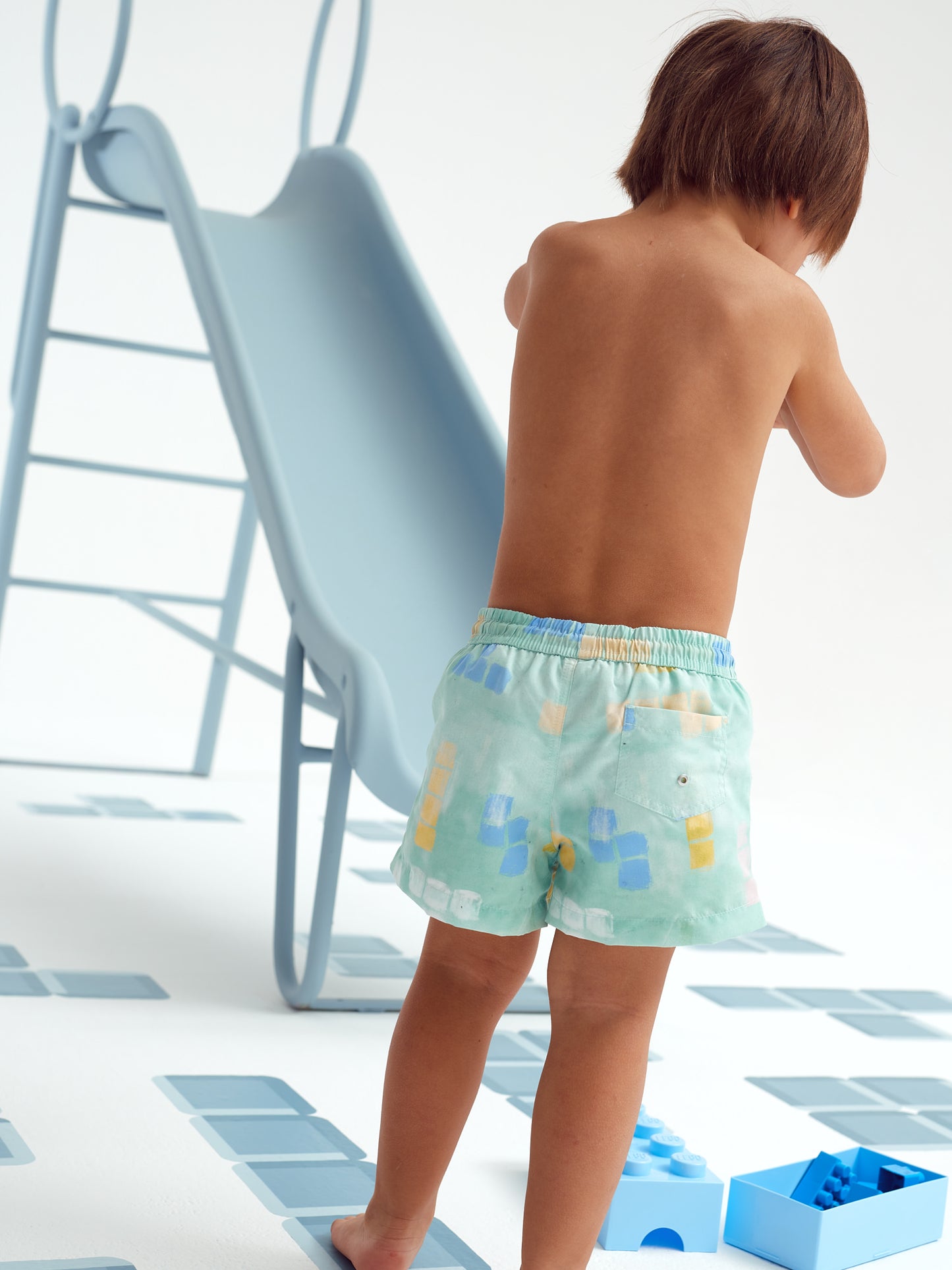 SONIC SWIM SHORTS | PASTEL BLOCKS