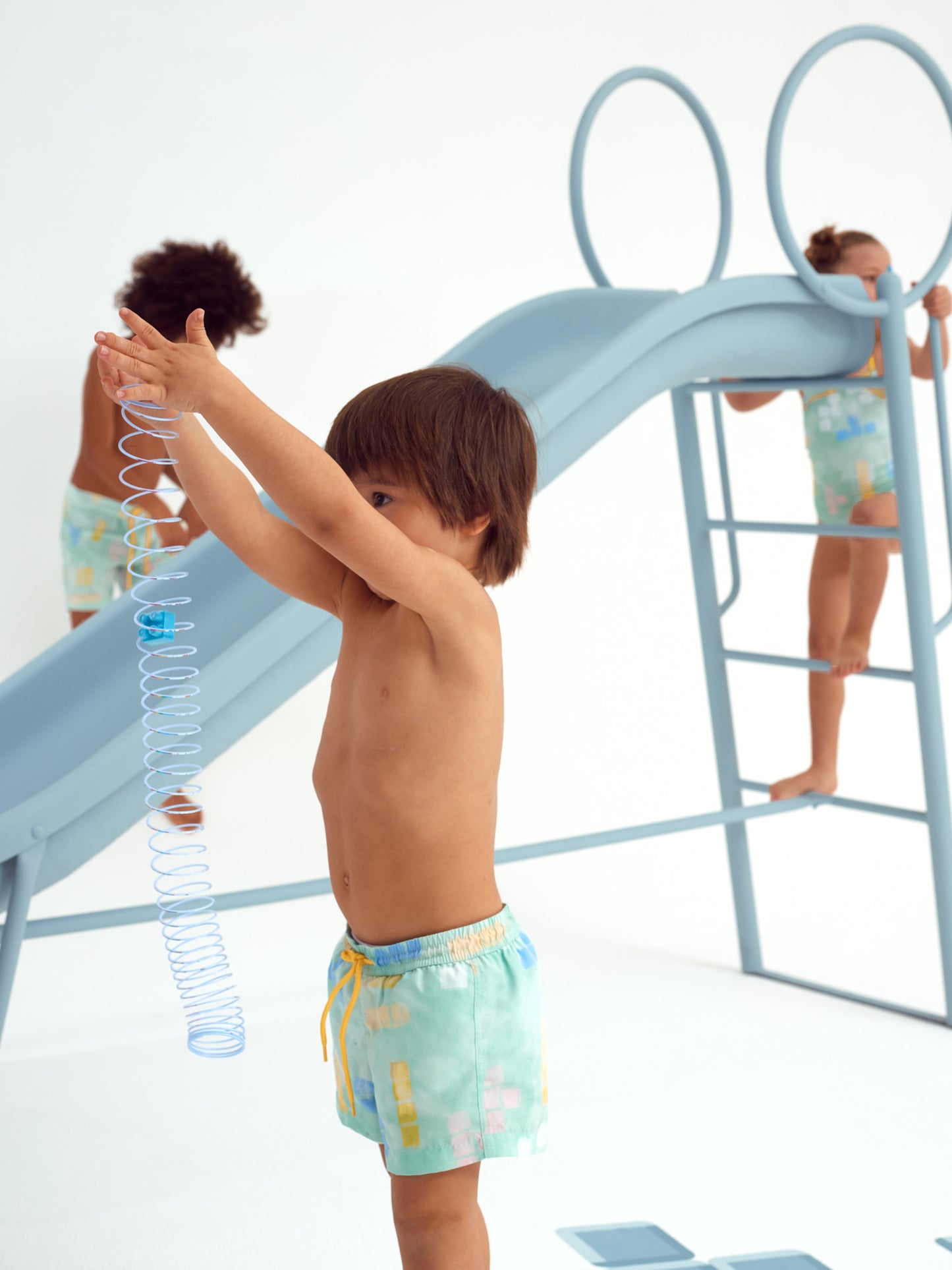 SONIC SWIM SHORTS | PASTEL BLOCKS